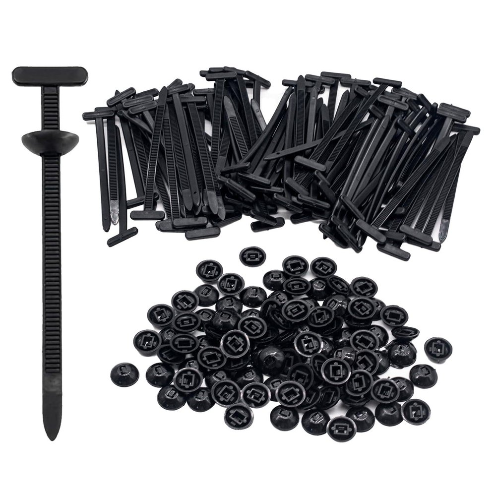 100 Pcs Nylon Universal Cable Ties with Multiple Functions Nylon Zippers Plastic Cable Ties Tools Fasteners Body Rivet Parts and Decorative Accessories Suitable for Fender Door Panels and Fasteners