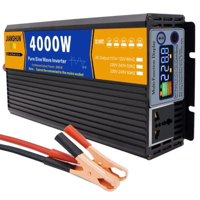 1pcs 3000W-5000W Pure Sine Wave Inverter DC 12V-72V to AC 110V/220V - Ideal for RV, Solar, Camping, and Home Use(4000W 60Vto110V)