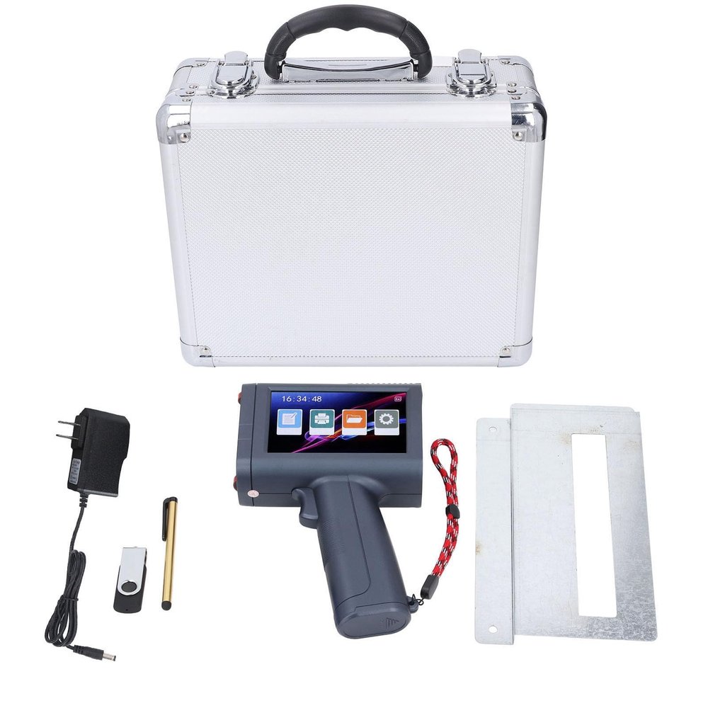 Portable Handheld Inkjet Printer Intelligent 4 Core CPU for Various Materials Blue 4.3 Inch