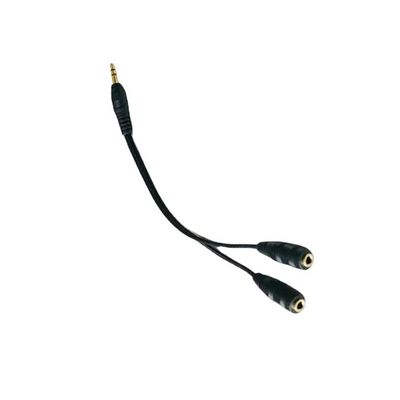 mangxiyis Female Audio Cable Y Splitter Cable 3.5 Mm 1 Male to 2 for Earphone MP3 MP4 Stereo Plug Adapter Ja-ck(Black 20cm)