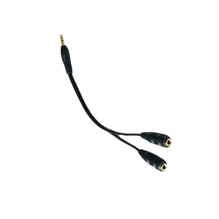 mangxiyis Female Audio Cable Y Splitter Cable 3.5 Mm 1 Male to 2 for Earphone MP3 MP4 Stereo Plug Adapter Ja-ck(Black 20cm)