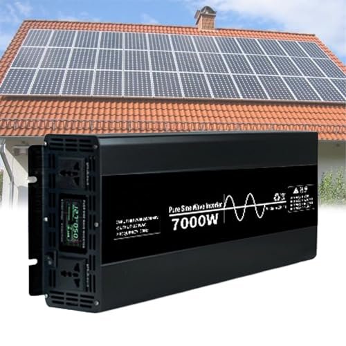 1pcs 7000W-10000W Pure Sine Wave Inverter 12V/24V/48V to 110V/220V AC for RVs, Boats, and Home Solar with LCD Display(7000w 12vto110v)