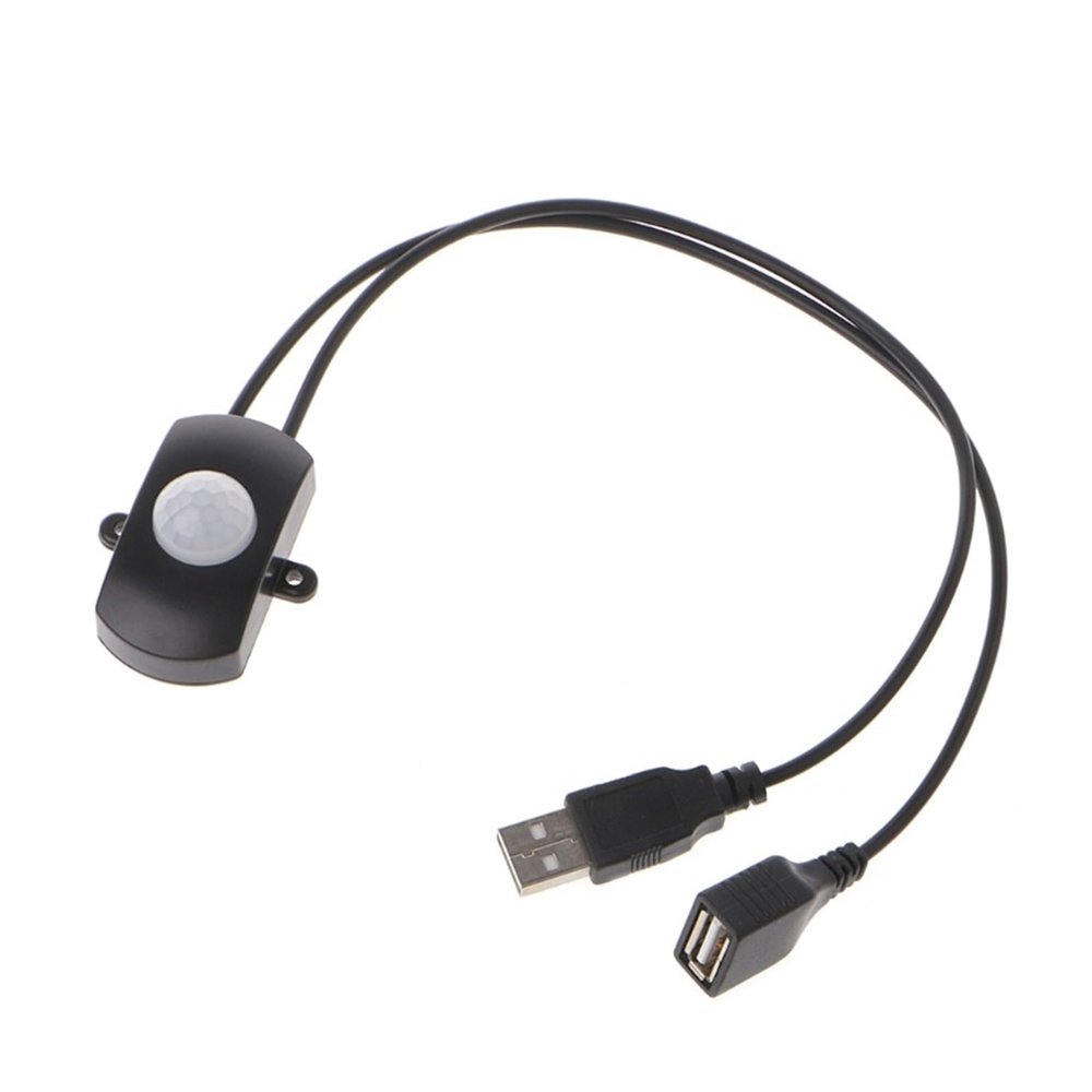 BUCNYKKHV DC5V-24V 12V Human Body Infrared Motion Sensor Detector Control LED Light bar photosensitive Sensor Switch DC Connector(TDL-2023USB Black)
