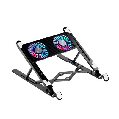 UUJHIKXD Laptop Cooler with 2/4 Silent Fan Foldable Cooling Pad Support Stand for 11-17.3 Inch Laptop Accessories(ABS 2Fan)