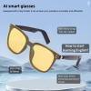Bewinner AI Translation Glasses, Real Time Smart Translation Glasses with Mic Speaker Support 100+ Languages, Polarized Lens Bluetooth Audio Translator for Social Travel view 2