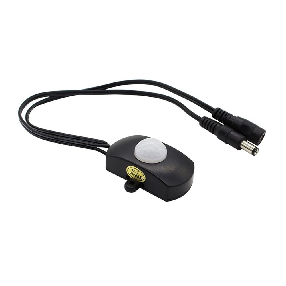 BUCNYKKHV DC5V-24V 12V PIR Human Body Infrared Motion Sensor Detector Control LED Light bar photosensitive Sensor Switch Connector(Tdl-2023 Black)