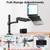 MOUNTUP Laptop Desk Mount, Adjustable Laptop Stand for max 17" Notebook or 32" Monitor, Laptops Arm Mount for Desk Holds 4.4-22lbs, Tall Laptops Stand with Clamp/Grommet view 4