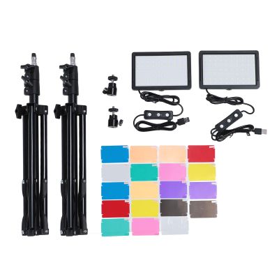 10W LED Video Light with Adjustable Tripod Stand, 5600K Color Temperature, 70 LEDs, 9 Lighting Modes, Photography Lighting Kit for Professional Video Recording and Live Streaming