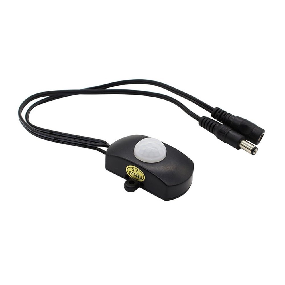 BUCNYKKHV DC5V-24V 12V Human Body Infrared Motion Sensor Detector Control LED Light bar photosensitive Sensor Switch DC Connector(TDL-2023 Black)