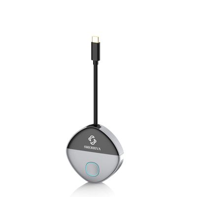 USB-C Wireless Transmitter Only, Requires Receiver, 328 ft Range, 0.05 s Low Latency, 2.4G + 5G Dual Band, Plug and Play, Mirror and Extend Display for Laptop, Tablet, Smartphone