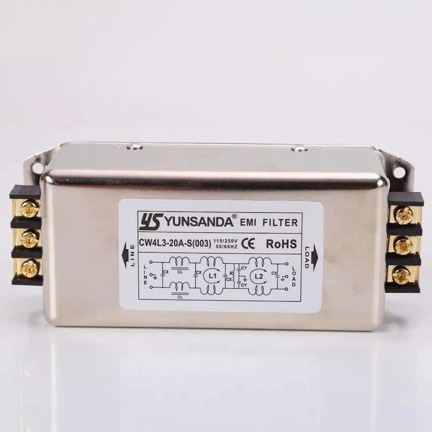 1PC AC 115/250V 20A EMI Power Line Filter Noise Suppressor CW4L3-20A-S(003)