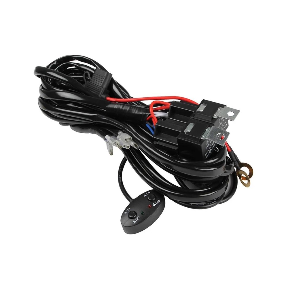12V Wire Cable Switch Relay Kit High/Low Beam Switch Wiring Harness Control 3 Meters Light On-Off Switch Compatible for Motorbike Car Truck