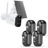 ZUMIMALL Solar Security Cameras Wireless Outdoor, 2K Camera for Home Security with 3MP Color Night Vision, 2.4GHz WiFi, 2-Way Talk, Spotlight & Siren, IP66 Weatherproof, Compatible with Alexa view 1