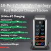 660W USB C Fast Charger Block, 10 Ports GaN III USB Chagring Station, Dual 140W PD PPS HUB for Multiple Devices, Laptop Adapter Compatible with MacBook Pro/Air iPad iPhone Pro Max, Galaxy, Dell, HP view 3