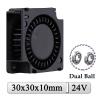 1Pcs 24V Fan 30mm 30x30x10mm Dual Ball Bearing Mini Blower Fan 3cm 30mmx10mm 3010 Micro Cooling Fan view 2