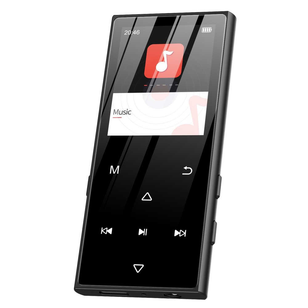 128GB MP3 Player with Bluetooth 5.3, SWOFY D50 Portable Music Player Built-in HD Speaker, FM Radio, Voice Recorder, HiFi Sound, E-Book, Earphones Included, Supports Expanded Up to 256GB Black