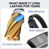 100W Retractable USB C Cable, 3 in 2 USB C Cable for Apple Watch Charger/iPhone 16 Charger,Multi Charging Cable Cord,Camping Essentials,Portable Designed for iWatch &iPhone 17-15-4.27FT view 4