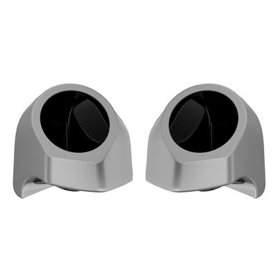 Advanblack Dark Platinum Tour Trunk Pack Speaker Pods 6.5" Rear Audio Housing Color Matched Fit Harley King Tour Trunk Pack