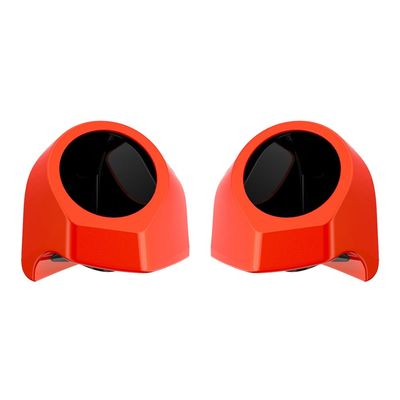 Advanblack Legendary Orange Tour Trunk Pack Speaker Pods 6.5" Rear Audio Housing Color Matched Fit Harley King Tour Trunk Pack