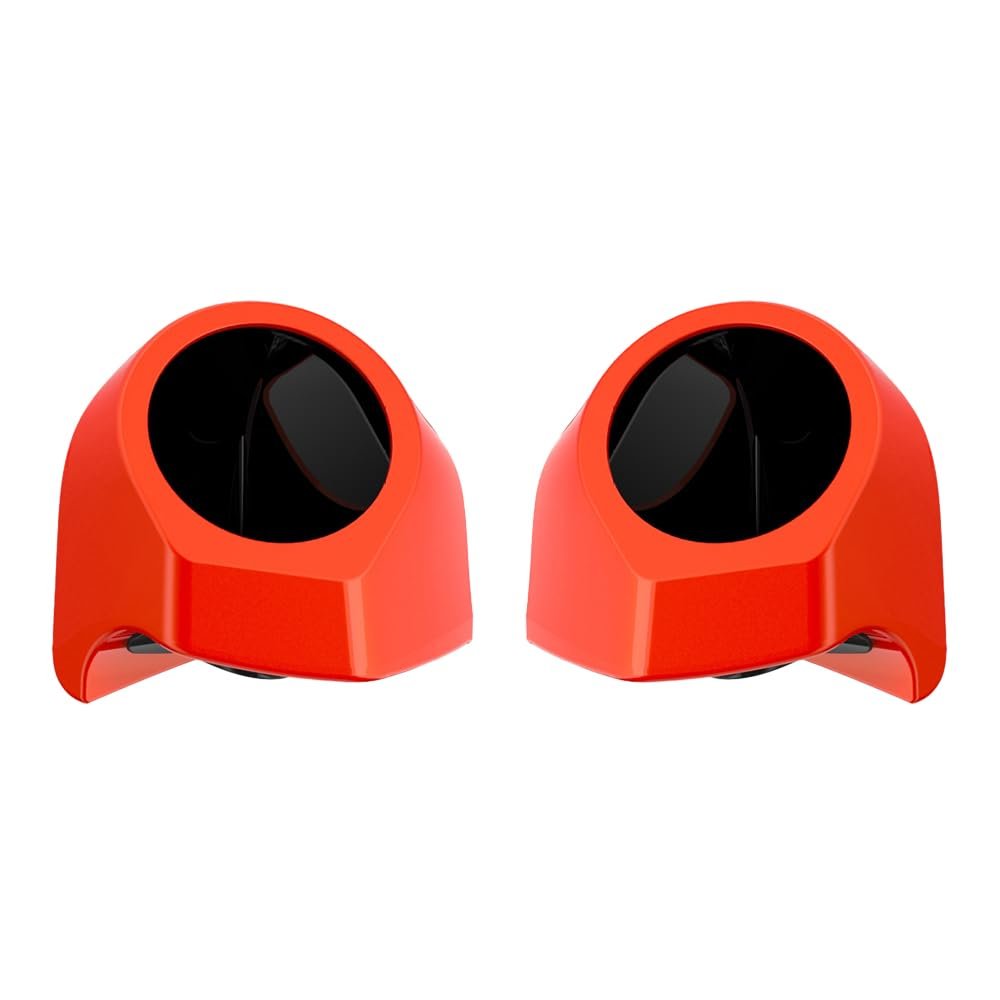 Advanblack Legendary Orange Tour Trunk Pack Speaker Pods 6.5" Rear Audio Housing Color Matched Fit Harley King Tour Trunk Pack