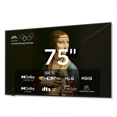 iFFALCON 75-Inch Class QLED 4K Smart TV, Ultra-Slim Picture Frame TV, 144Hz, HDR, Art Mode w/AI Art, Wide Color Gamut, Dolby Vision IQ, Dolby Atmos, Google Assistant Voice Remote(75F75, 2025 Model)