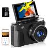 8K Digital Camera for Photography - 88MP Autofocus Vlogging Camera for YouTube with 64GB SD Card, WiFi, 18X Zoom 3" 180 Flip Screen Compact Travel Camera with 2 Batteries for Teens and Beginner view 1