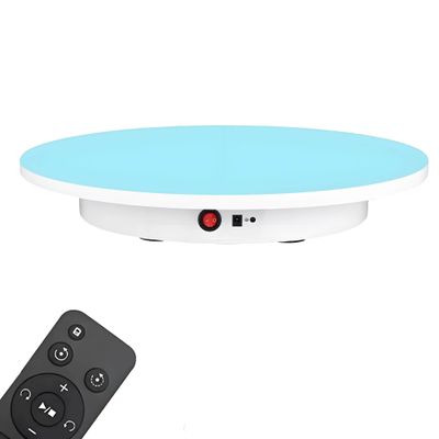 AiODiO Large Photography Turntable Electric Motorized Rotating Turntable Display StandRemote Control Photography Turntable 360 Degree 220 Lbs Load Auto Rotating Platform 42cm100kg-White