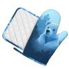 Blue Bear Oven Mitts and Pot Holders Set, 500F High Heat Resistant Silicone Kitchen Oven Glove and Potholder Non-Slip Cooking Gloves with Pan Racks for Baking Grilling view 2
