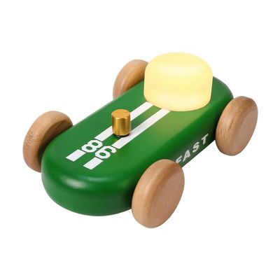 HBCIDC Wooden Go-Kart Night Light 7 Color Adjustable, USB Rechargeable (Green)
