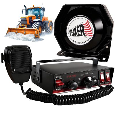 150W Emergency Vehicle Siren with PA System - 108-134dB Police/Fire Truck Sirens, Yelp/Wail/Hi-Lo Modes, IP67 Waterproof, Includes Mic & Speaker for Car PA Systems | Truck pa System kit