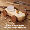 HBCIDC Wooden Go-Kart Night Light 7 Color Adjustable, USB Rechargeable (Burlywood) view 2