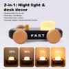 HBCIDC Wooden Go-Kart Night Light, 7 Color Adjustable, USB Rechargeable (Black) view 2
