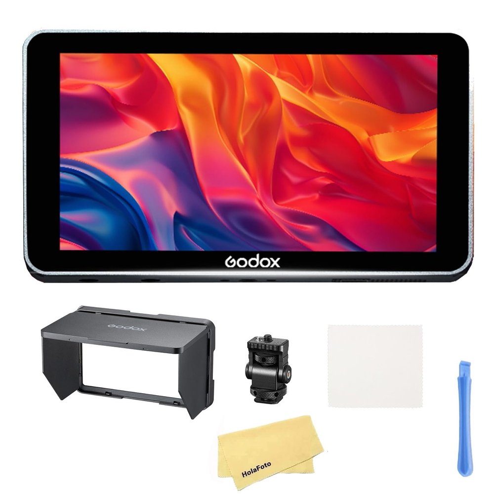 GODOX GM6S Pro Kit 4K Ultra Bright Camera Monitor,2000nit Brightness,Rec.709 Color Gamut,20+ Smart Functions,NP-F/DC/USB-C Power,Compatible for Sony Nikon Canon(Control Cables Purchased Separately)