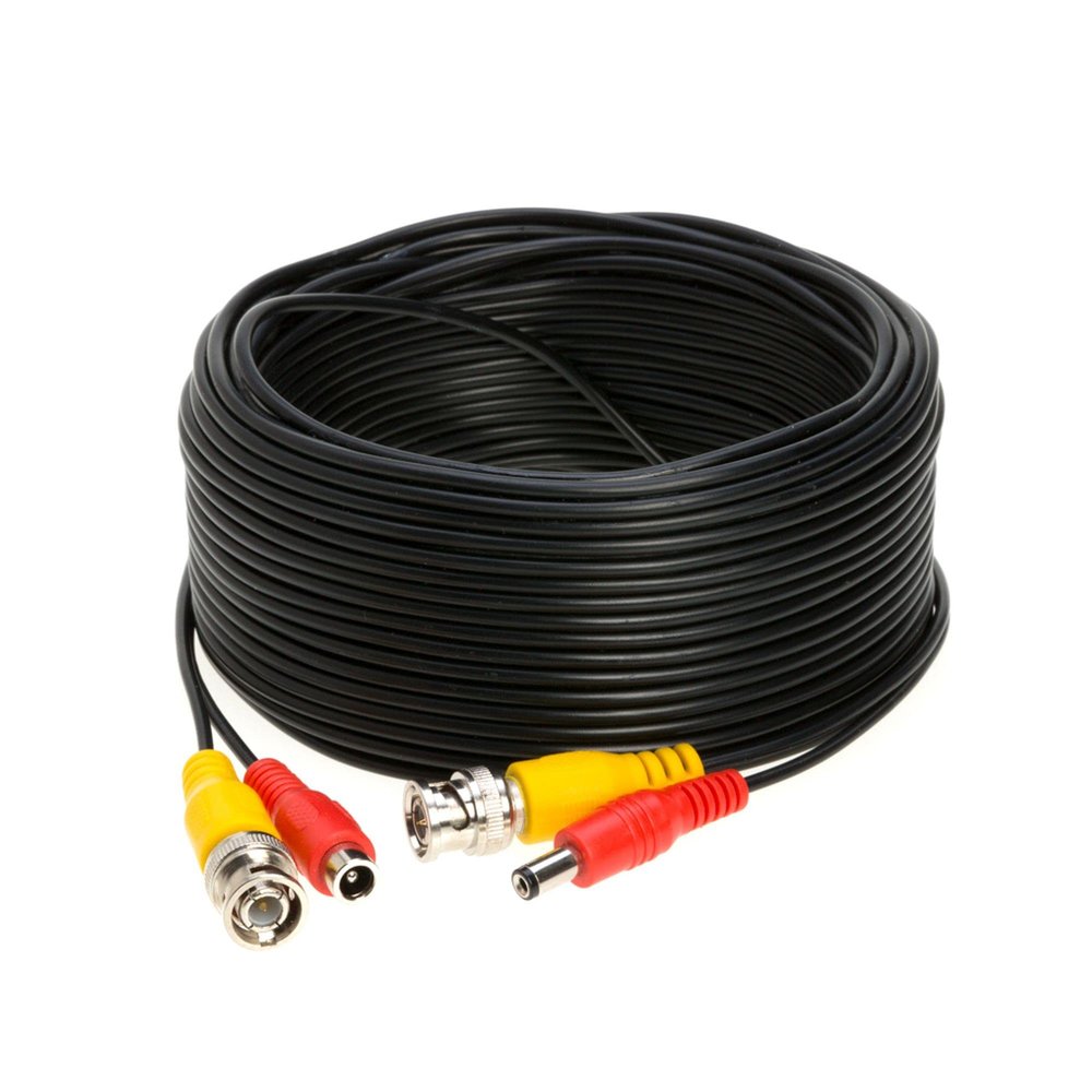 Cables Direct Online Pack of 2 x 75FT Black Premade BNC Video Power Cable Extension Wire for CCTV, Security Camera, DVR, Surveillance System, All in One Plug & Play Cord