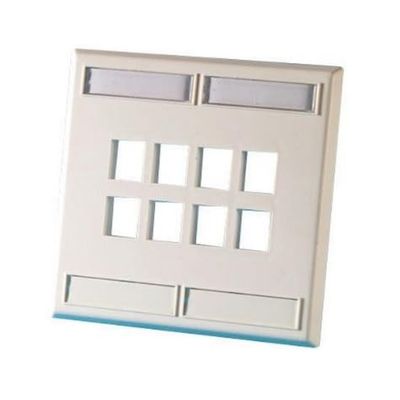 KSFP8-88  Dual Gang Plastic Keystone Faceplate, 12-Port, Cloud White