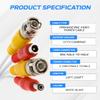 Cables Direct Online Pack of 4 X 50FT White Premade BNC Video Power Cable Extension Wire for CCTV, Security Camera, DVR, Surveillance System, All in One Plug & Play Cord view 2