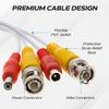 Cables Direct Online Pack of 4 X 50FT White Premade BNC Video Power Cable Extension Wire for CCTV, Security Camera, DVR, Surveillance System, All in One Plug & Play Cord view 3