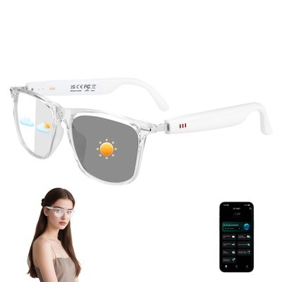 AI Smart Glasses, Bluetooth 6.0 Real-Time Translation Glasses for Men Women with 164 Languages & AccentsColor-Changing Lenses,Open Ear Audio Sunglasses with Speaker for Business Travel MeetingClear
