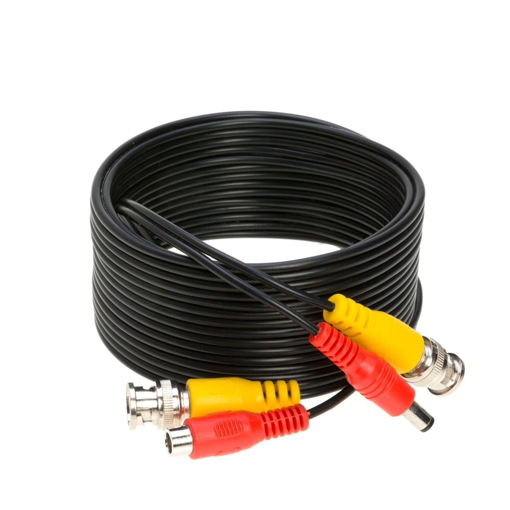 Cables Direct Online Pack of 2 x 30FT Black Premade BNC Video Power Cable Extension Wire for CCTV, Security Camera, DVR, Surveillance System, All in One Plug & Play Cord