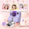 PUSOKEI Instant Print Camera, Kids Camera Instant Print with 1080P Video & 24MP HD Photo, 2.4in HD Screen, Built - in Filters for Students Creators (Purple) view 2