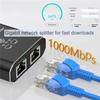 Ethernet Network Splitter, 1 to 2 Port, 1000Mbps LAN RJ45 Connector with USB Power Cable, Compatible with Cat5-8, with Both Network Ports able to Access The Internet simultaneously view 2