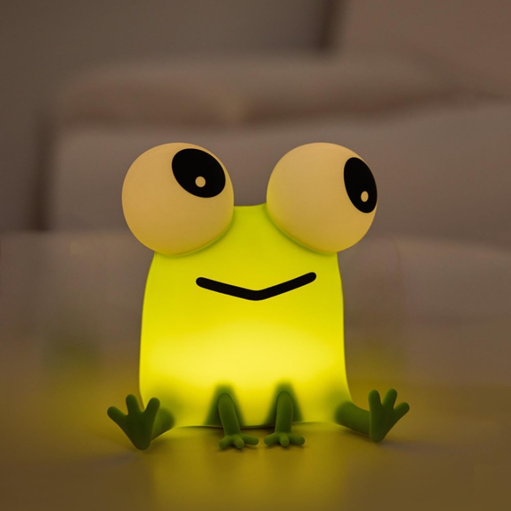 Frog Night Light for Kids, Rechargeable Bedside Touch Lamp, Dimmable, with Timer, Soft Silicone Nursery Night Light, Breastfeeding, Toddler, Baby, Kids Decoration