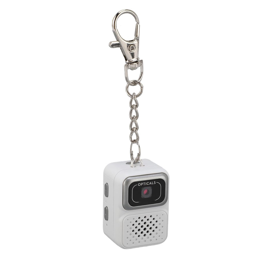 ASHATA Retro Keychain Camera Compact, 1080P 2MP 4:3 Keychain Photo Video Digital Camera with Wrist Strap, 160 Lens Angle, Anti Loss Accessory (White)