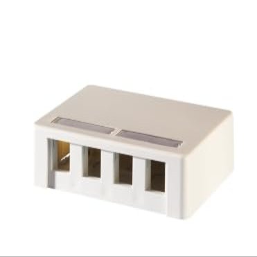 KSSMB4-88 4-Port Surface Mount Box, Unloaded, Keystone Jacks, TechChoice, Cloud White