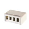 KSSMB4-88 4-Port Surface Mount Box, Unloaded, Keystone Jacks, TechChoice, Cloud White view 1