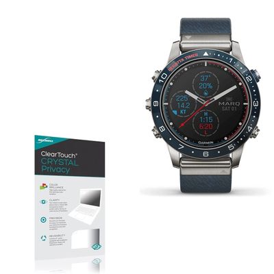 BoxWave Screen Protector Compatible with Garmin MARQ Captain - ClearTouch Crystal Privacy (2-Pack), Privacy Screen Protector Flexible Film Clear