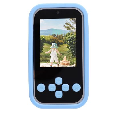 ASHATA Compact 1080p Cartoon Camera Camcorder, Built in Fun Filters & Speaker, 2.4" LCD Screen Flashlight MP3 Player, Selfie Video Recorder for Beginners, Birthday Holidays (Blue)