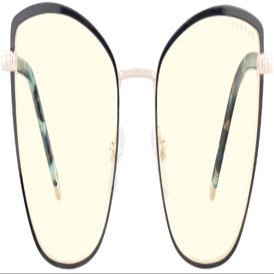 GUNNAR Womens Computer Glasses - Erika Indigo Gold Clear Lens - Blue Light Blocking Anti Glare