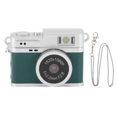 Zyyini Small Digital Camera with Keychain, 0.96 Inch Color Screen, 1080P FHD Portable Keychain Camera with 4 Filters, Built in Flash Light, for Travel Selfie (Green)