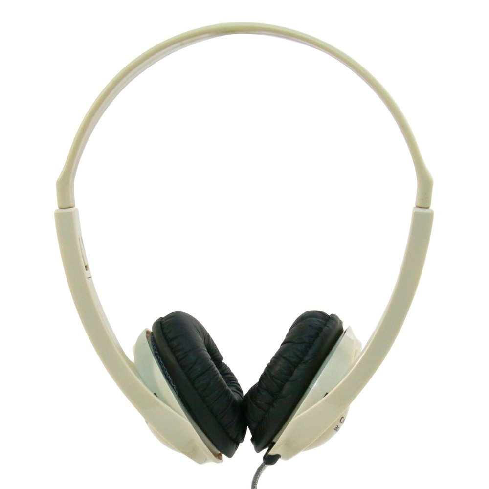 Califone 3060AV Lightweight On-Ear Stereo Headphones with in-line Volume Control, 3.5mm Plug, Beige, Each